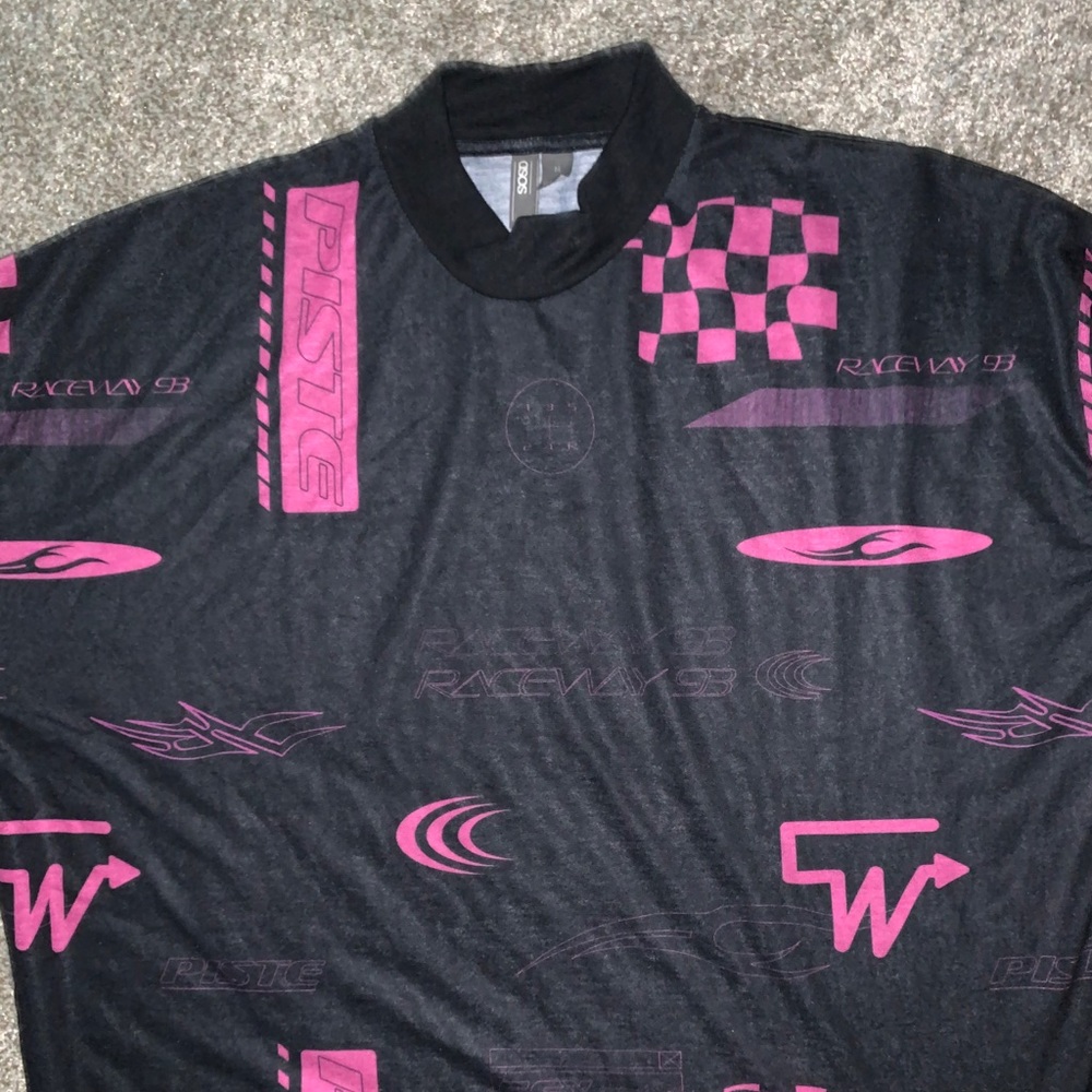 asos raceway black & pink shirt - Picture 4 of 6